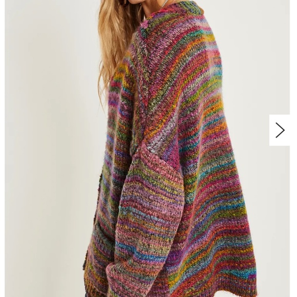 URBAN OUTFITTERS Space-Dye Oversized Rainbow Cardigan - Size S/P - Picture 8 of 9